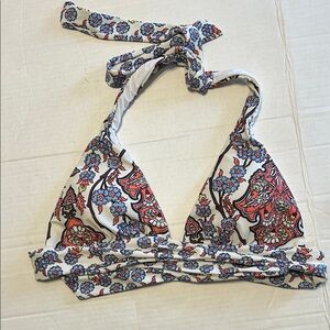 VENUS C 32D 34C 36B Floral Bikini Too Wrap Triangle White Blue Coral Adjustable